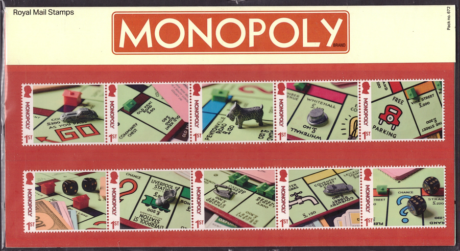 (image for) 2025 Monopoly Royal Mail Presentation Pack 672